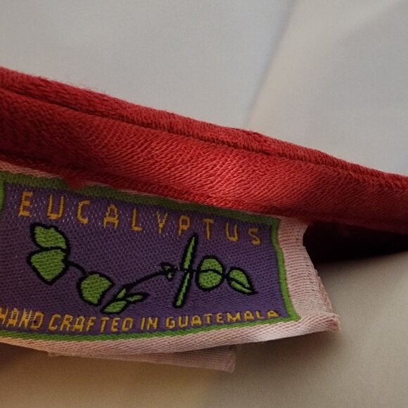 Eucalyptus Long Sleeve Top Size XS Hand Crafted Guatemala Solid All Red Textured - Picture 5 of 6